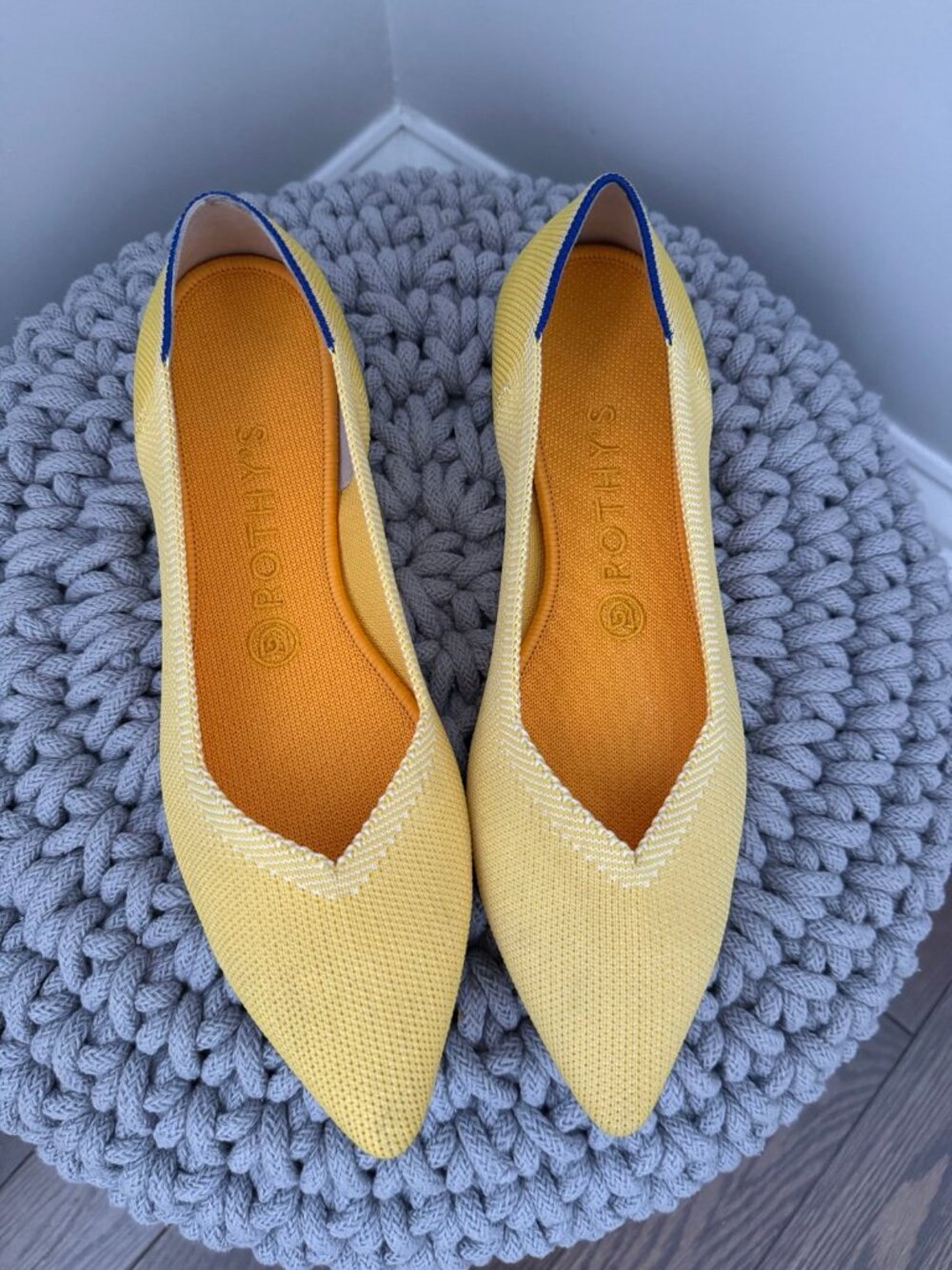Rothy’s The Point II Size 9 flats light yellow excellent condition - Picture 3 of 8